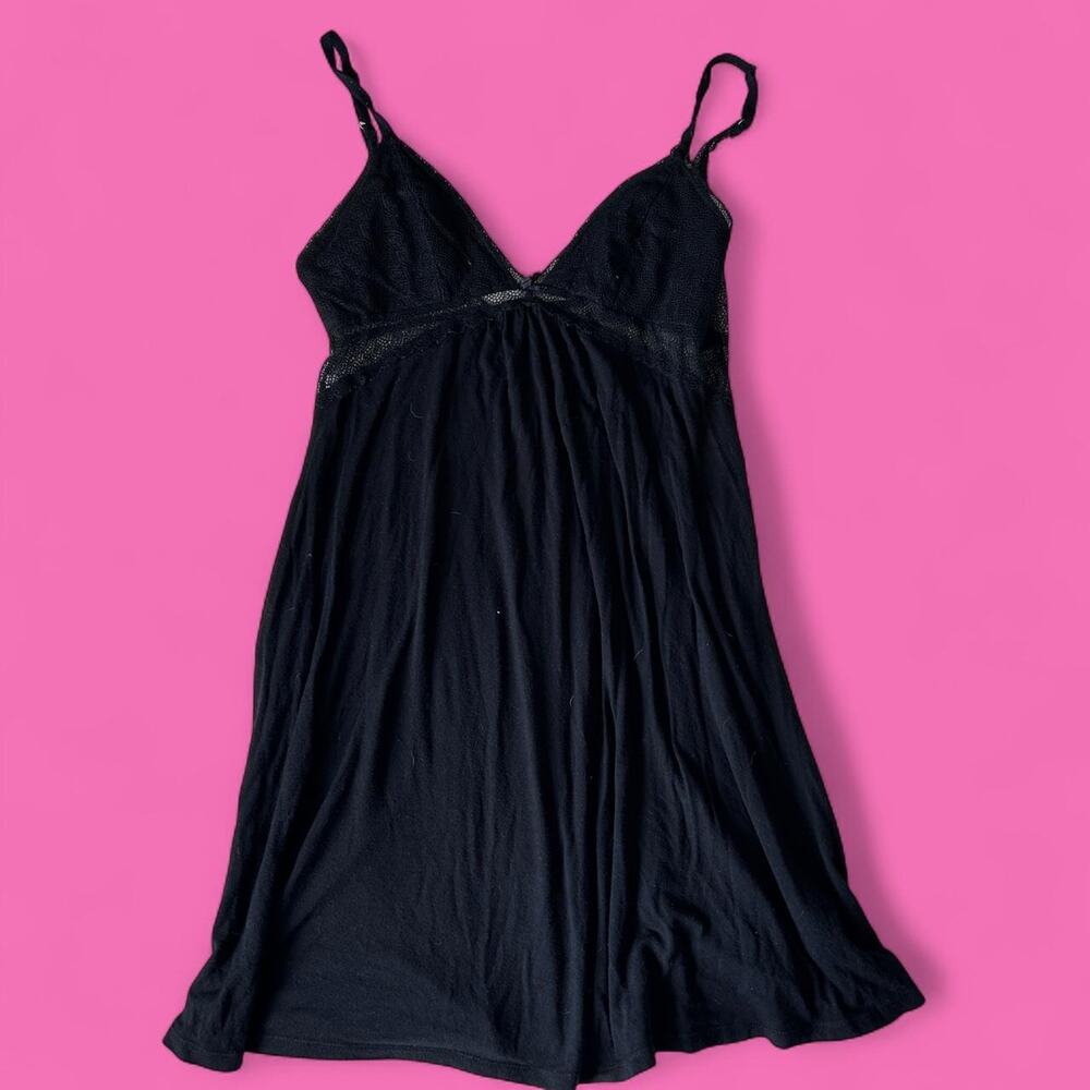 Black lace babydoll slip dress